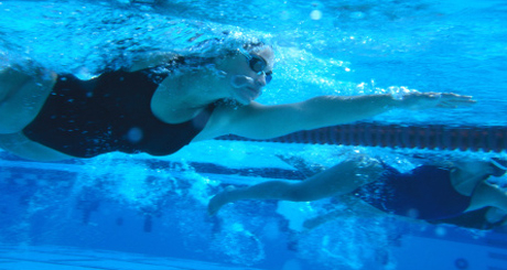 girl freestyle swimming